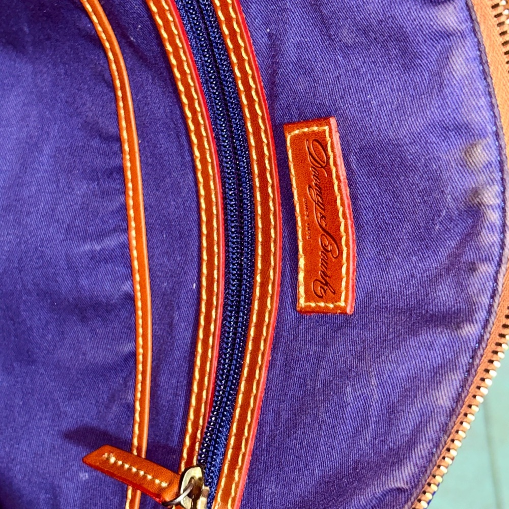 Dooney & Bourke Dodgers Gretta Handbag Blue & White with Brown Accents. - Picture 12 of 15